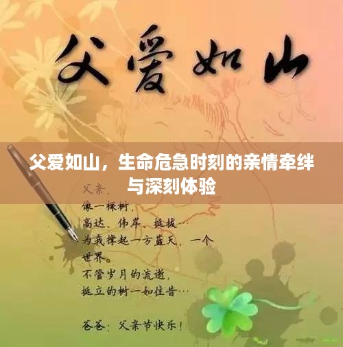 父爱如山，生命危急时刻的亲情牵绊与深刻体验