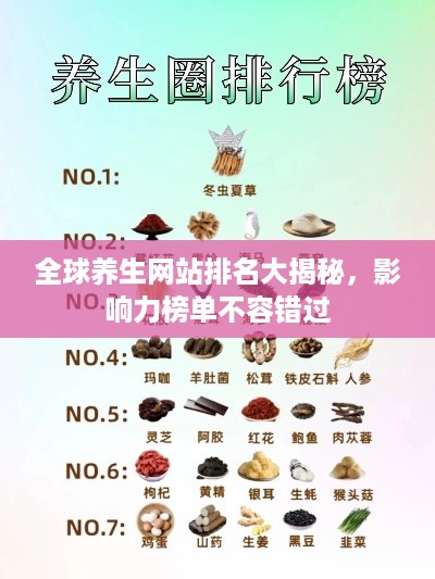 全球养生网站排名大揭秘，影响力榜单不容错过