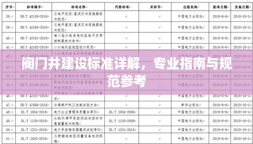 阀门井建设标准详解，专业指南与规范参考