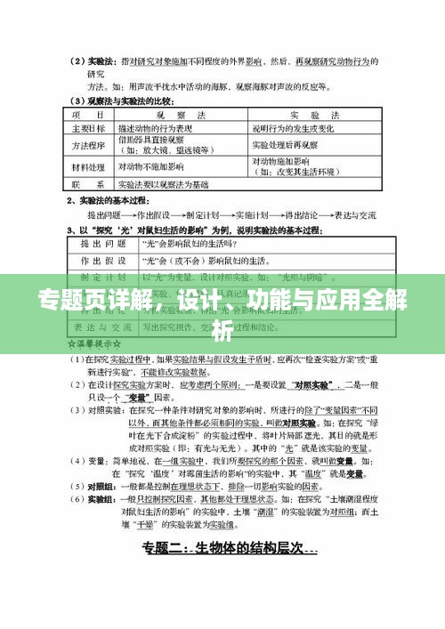 专题页详解，设计、功能与应用全解析