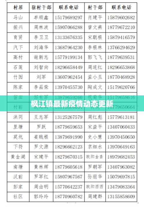 枫江镇最新疫情动态更新