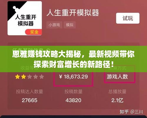 恩雅赚钱攻略大揭秘，最新视频带你探索财富增长的新路径！